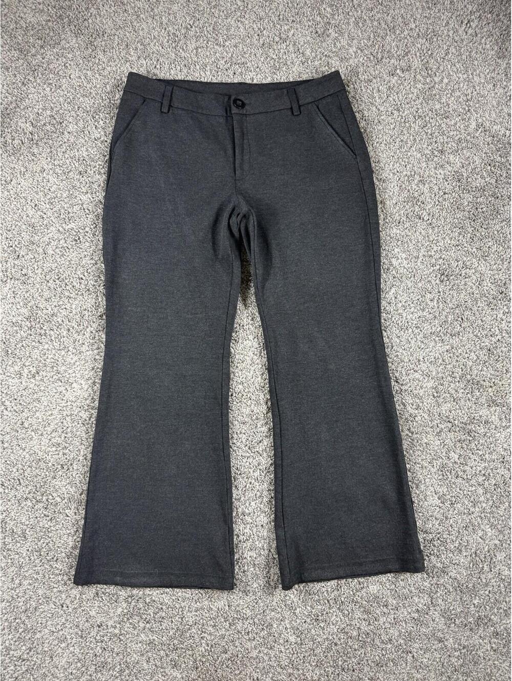 CAbi Womens Dress Pants Trousers Wide Leg Flat Front Dark Gray Size 14 - Picture 2 of 9